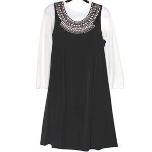 SETRMS Black Silver Tunic 2 piece Set Large